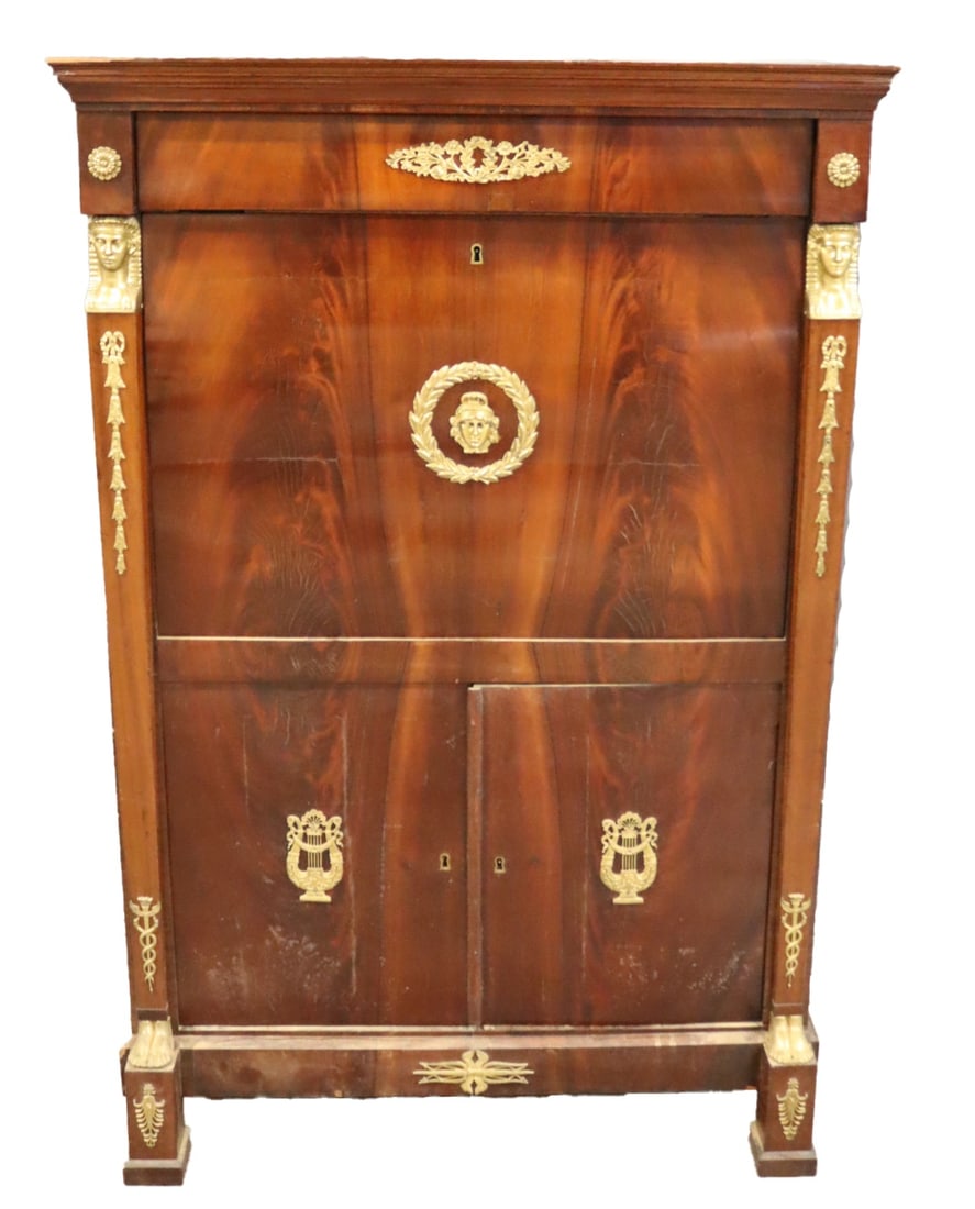 Empire Bronze Mounted Egyptian Revival Mahogany (1 of 9)