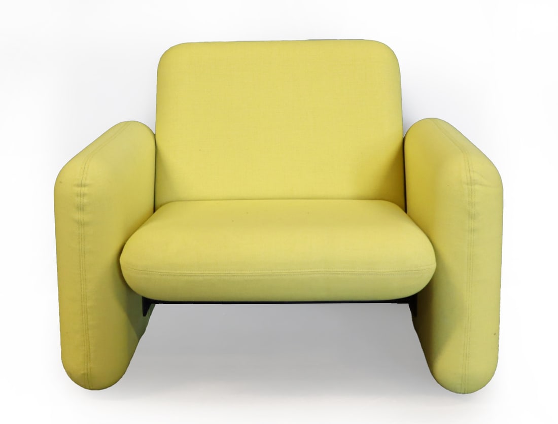 Ray Wilkes For Herman Miller Chiclet Chair.: Designed by Ray Wilkes, 1976, Steel, plywood, injection molded foam, upholstery. Made by Herman Miller. From a Bedford, NY estate. - Dimensions: 27.25" h x 36" w x 30" d.