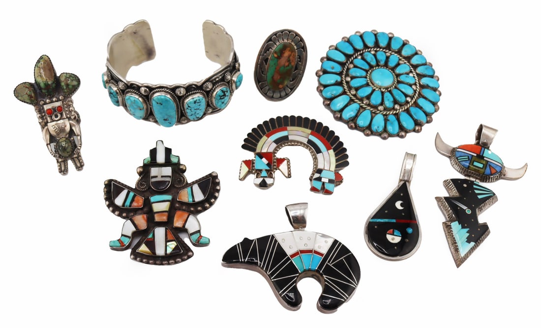 JEWELRY. Collection of Signed Southwest Jewelry. (1 of 20)