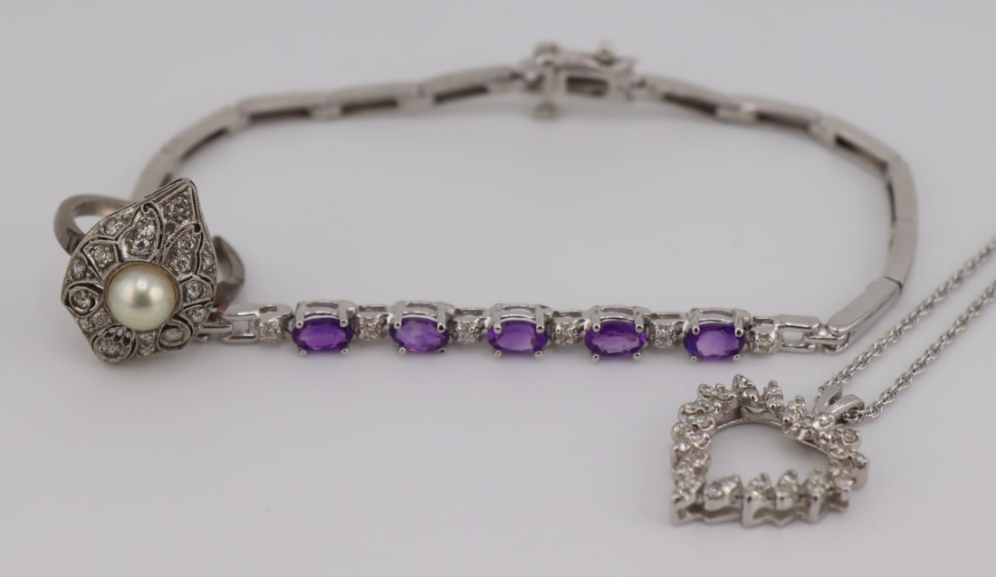 JEWELRY. Grouping of Diamond Jewelry. (1 of 9)