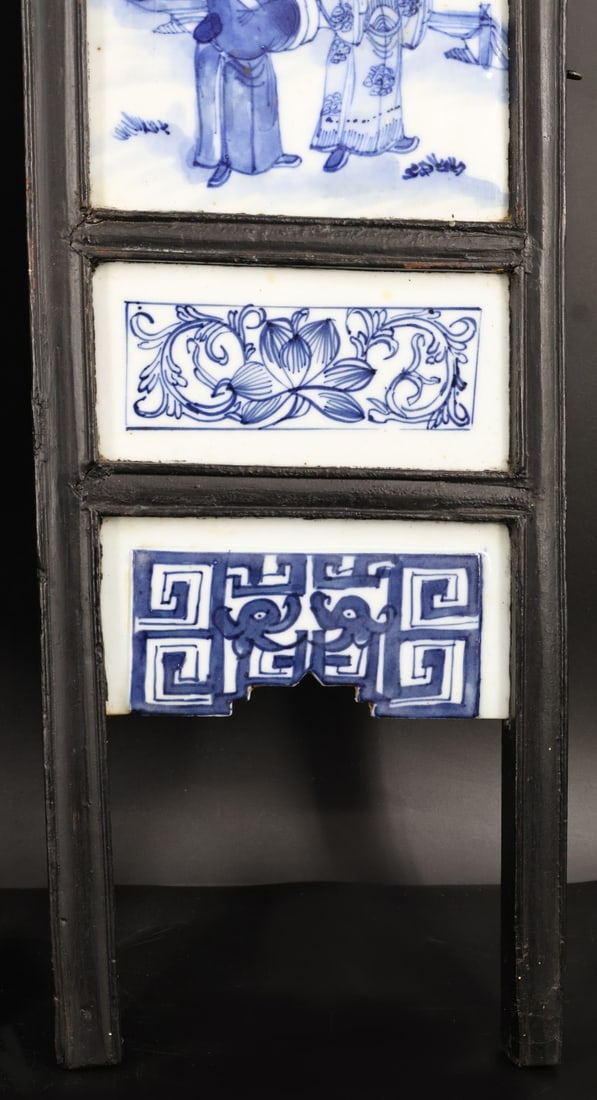 (3) Chinese Blue and White Porcelain Screens. (1 of 6)