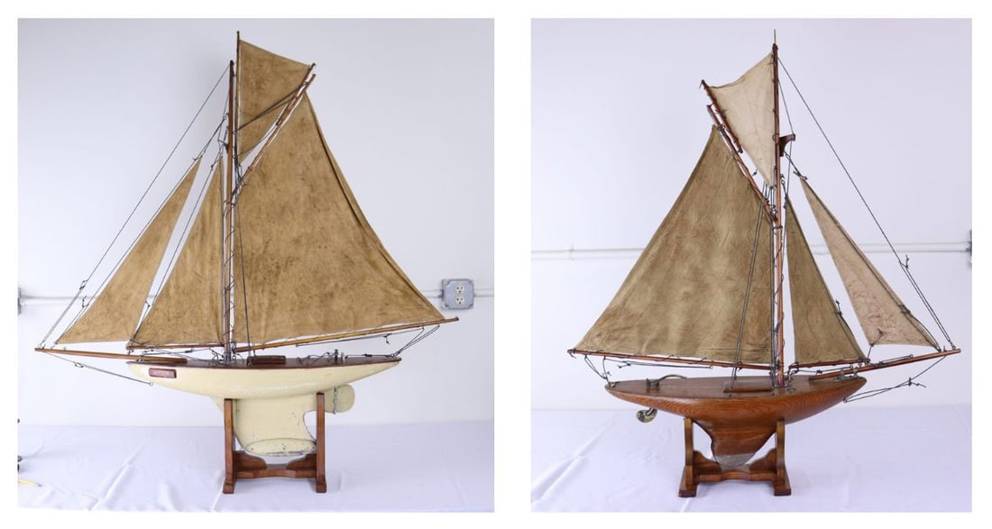 (2) Vintage English Models of Pond Yachts. (1 of 20)