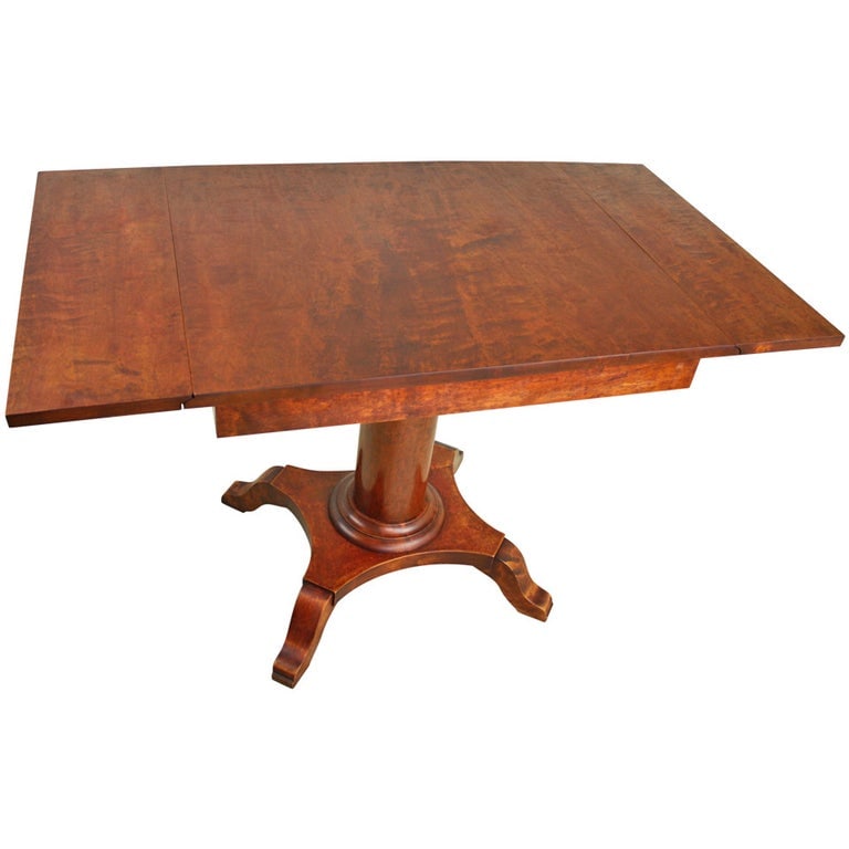 Antique Swedish Column-Base Dropleaf Table. (1 of 8)