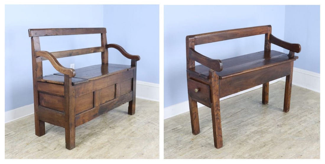 (2) 19th Century French Carved Wood Benches. (1 of 20)