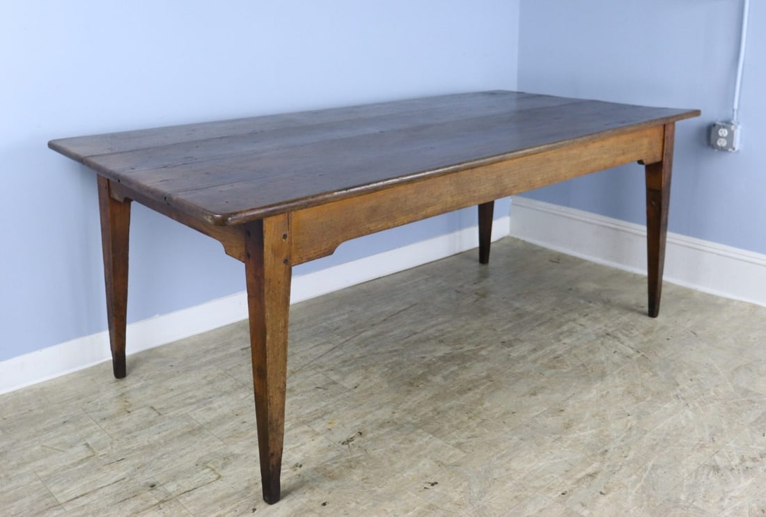 Wide French Cherry Farm Table with Notched Apron. (1 of 13)