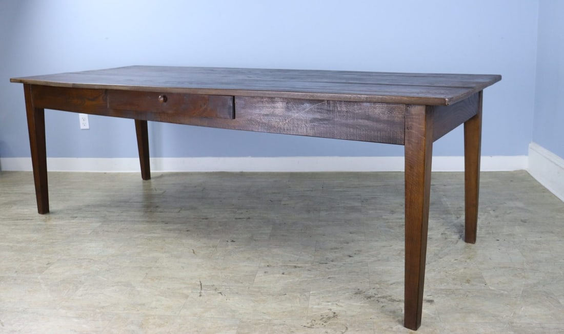 French Country Chestnut Farm Table with One Drawer (1 of 13)