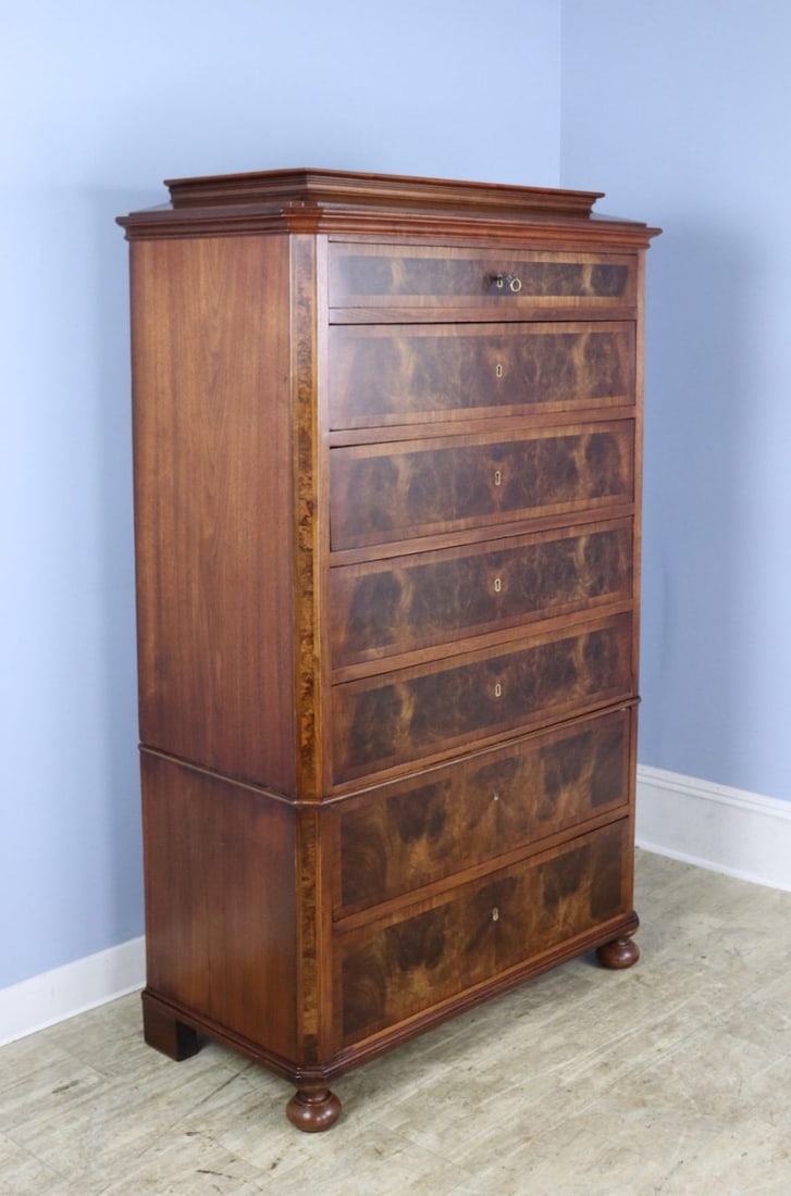 Antique French Walnut Semanier, Solid Burls. (1 of 13)