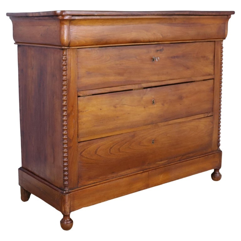 Antique French Elm Commode with Columns. (1 of 11)