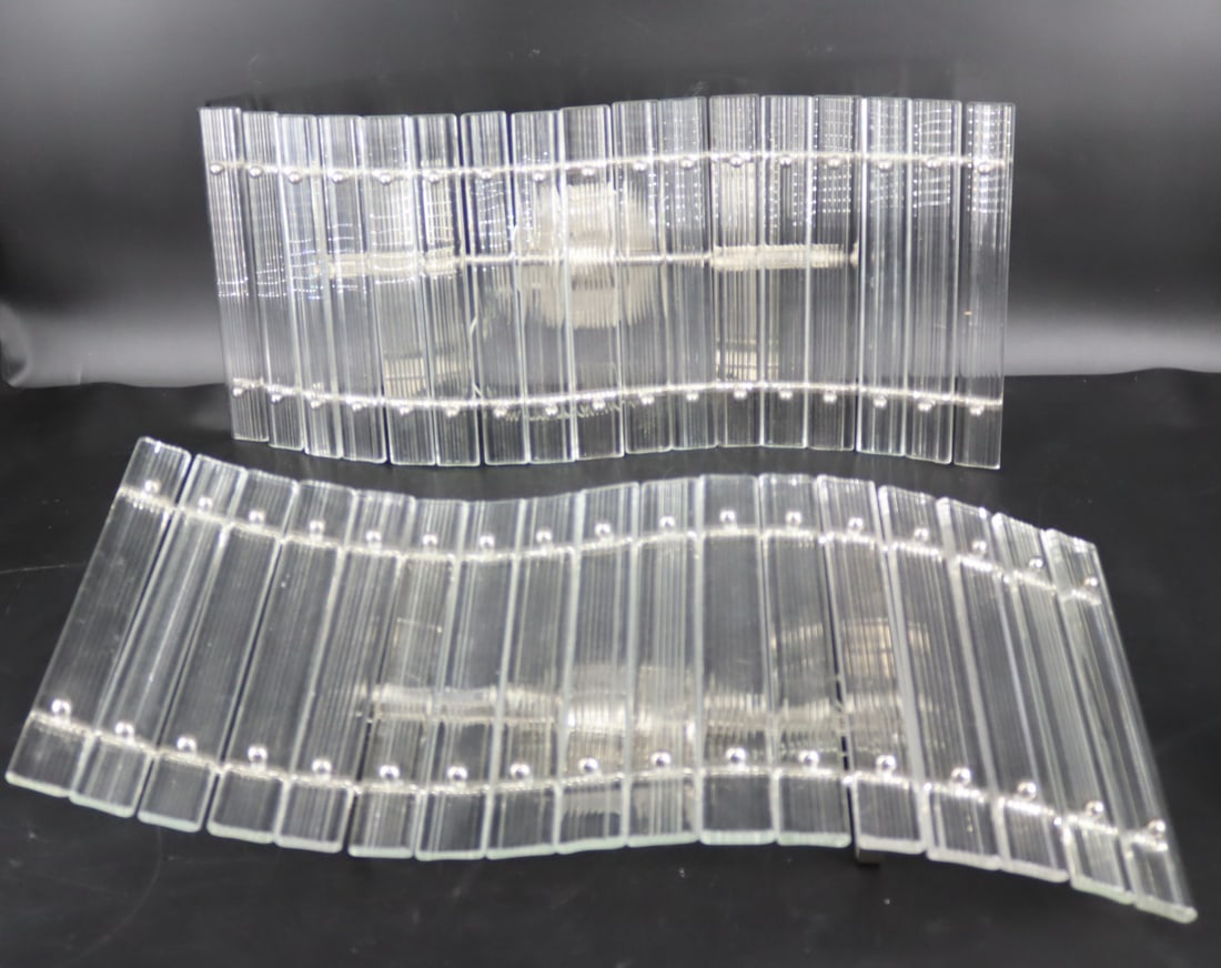 Pair Midcentury Venini 17 Panel Glass Sconces. (1 of 3)