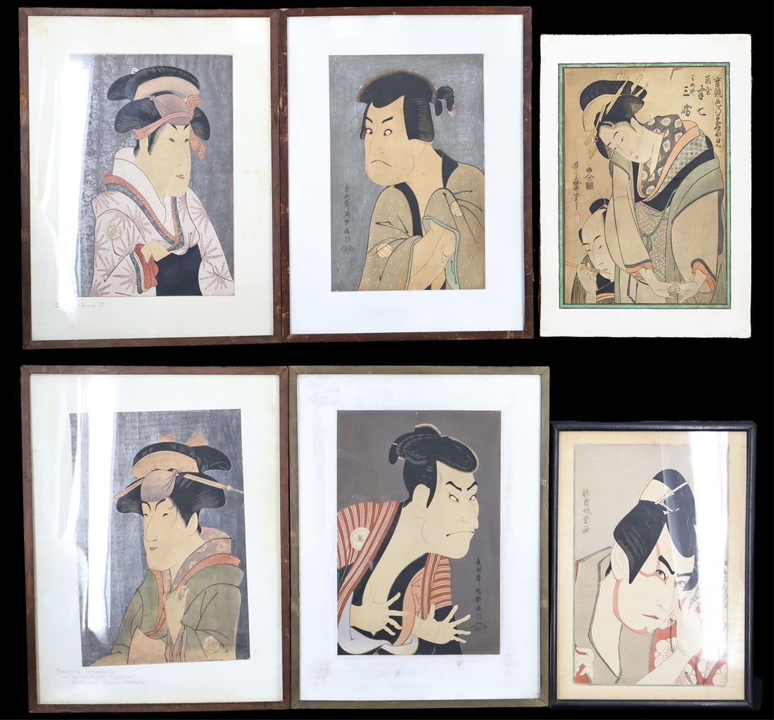 Collection of (6) Japanese Woodblock Prints. (1 of 12)