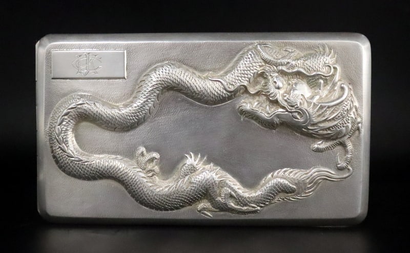 SILVER. Spectacular Chinese Export Silver Dragon (1 of 8)