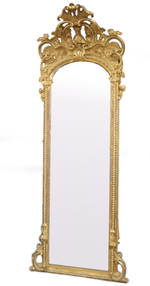 19th Century Carved Giltwood Pier Mirror. (1 of 13)