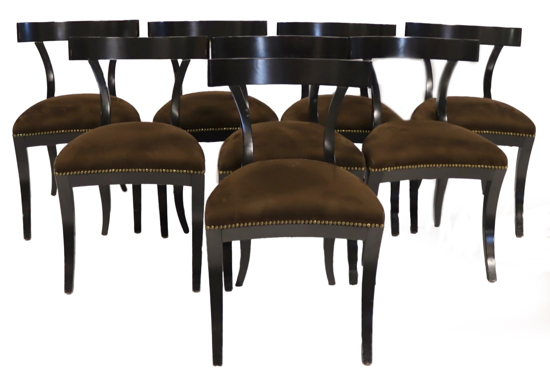8 Vintage Neoclassical Style Dining Chairs. (1 of 9)