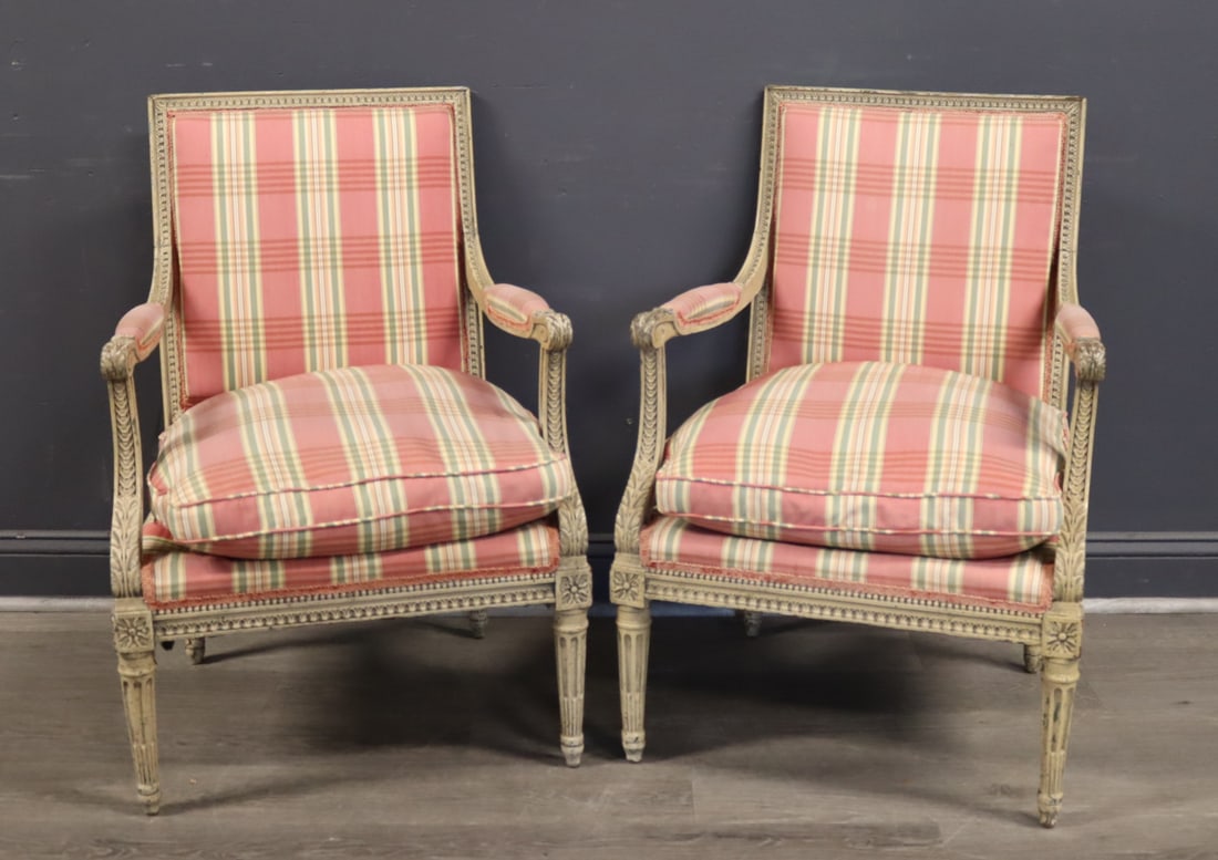 A Pair Of Louis XV1 Style Arm Chairs. (1 of 6)