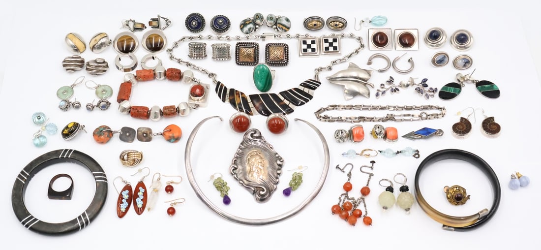 JEWELRY. Silver Earring Grouping. (1 of 11)