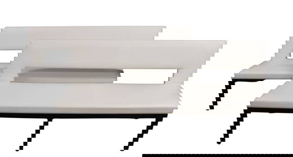 Christian Liaigre for Holly Hunt Velin Benches: Designed by Christian Liaigre for Holly Hunt, "Velin" Bench. Marked with metal tag. From a Stamford CT estate. - Dimensions: 71" L x 22" D x 33" H.