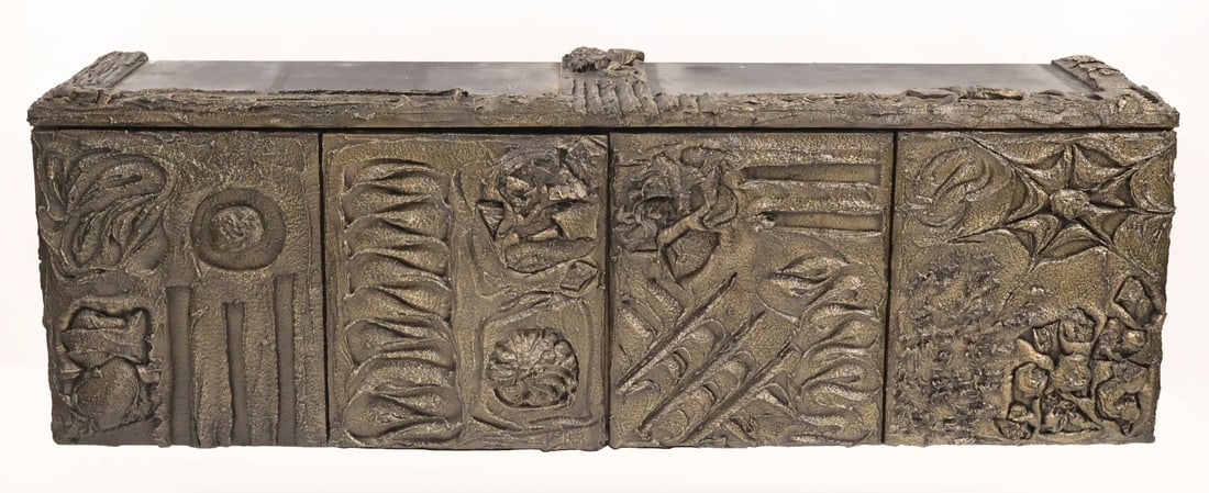 PAUL EVANS (USA, 1931-1987), Sculptured Metal Wall-Mounted Cabinet PE 69 (1 of 9)