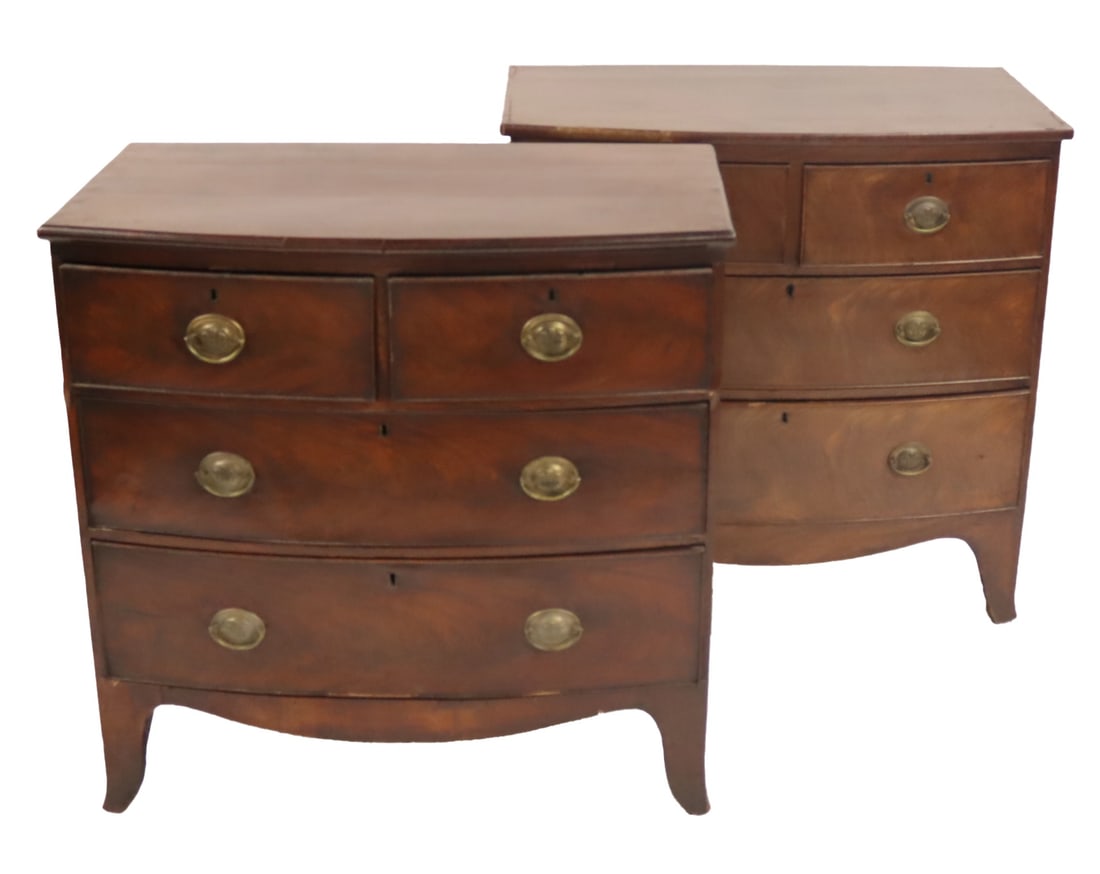 A Matched Pair Of 19th Century Mahogany Bow Front (1 of 12)