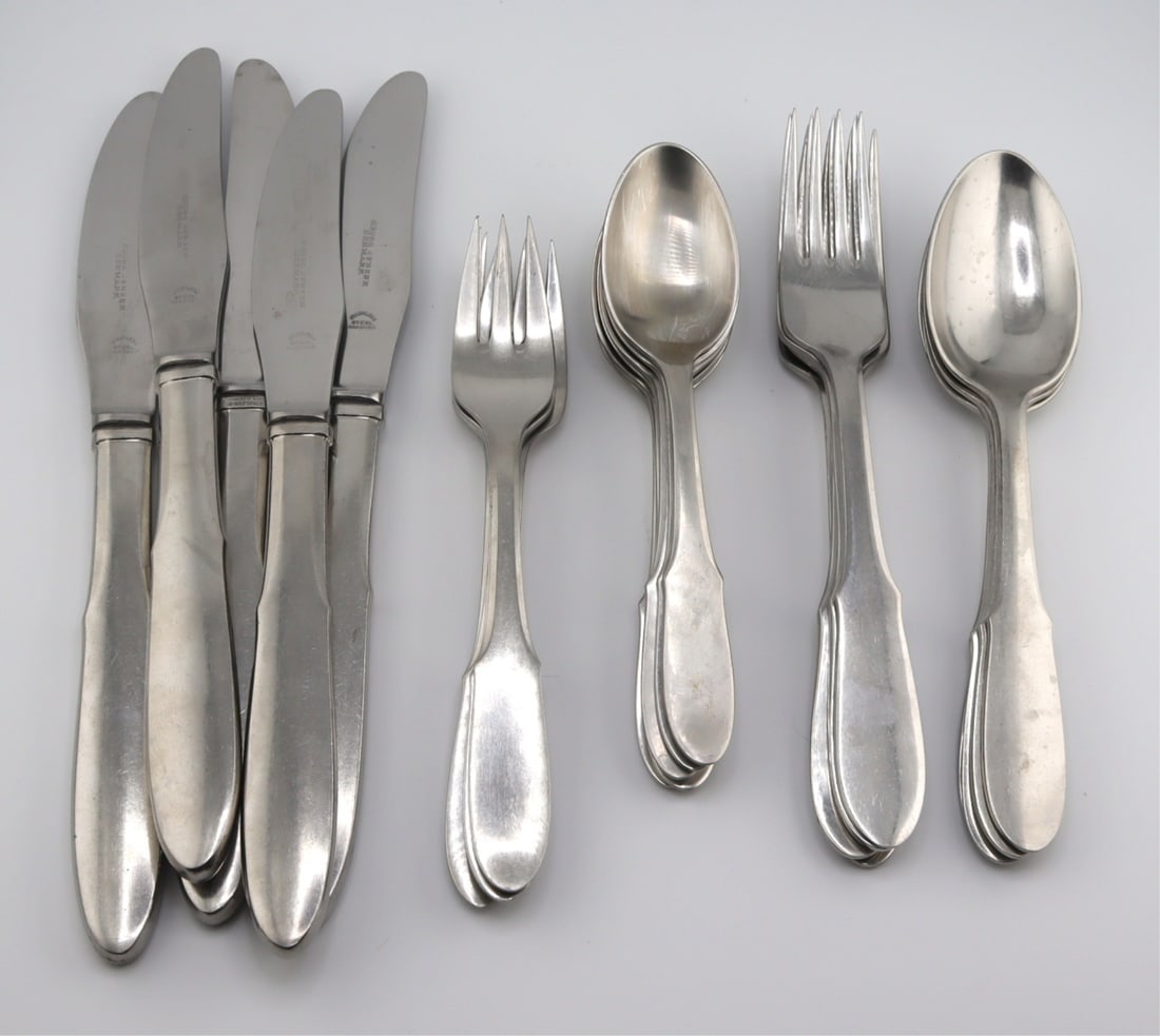 Georg Jensen Mitra Stainless Flatware Service. (1 of 4)