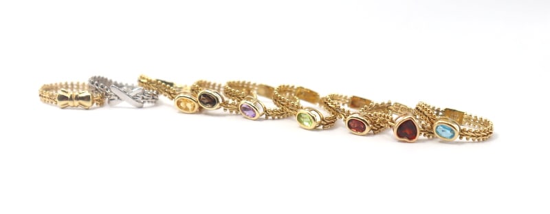 JEWELRY. (9) Assorted 14kt Gold Chain Bands. (1 of 8)