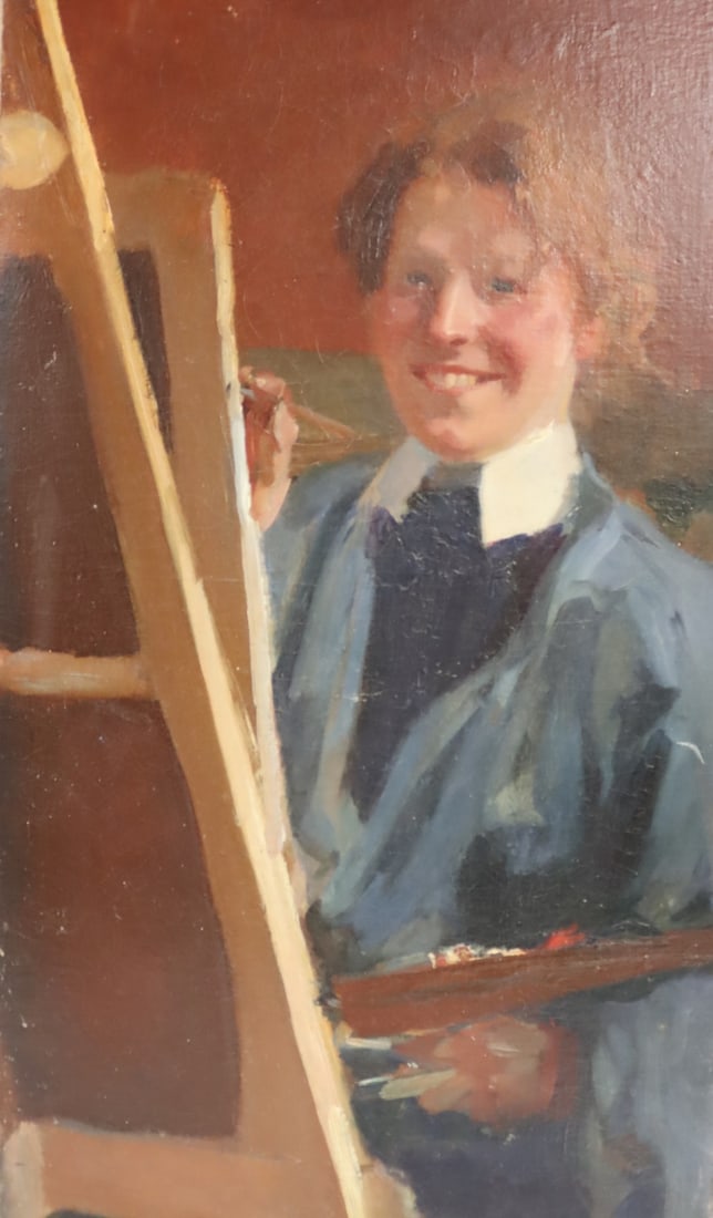 UNSIGNED Oil On Canvas Portrait Of The Artist (1 of 4)