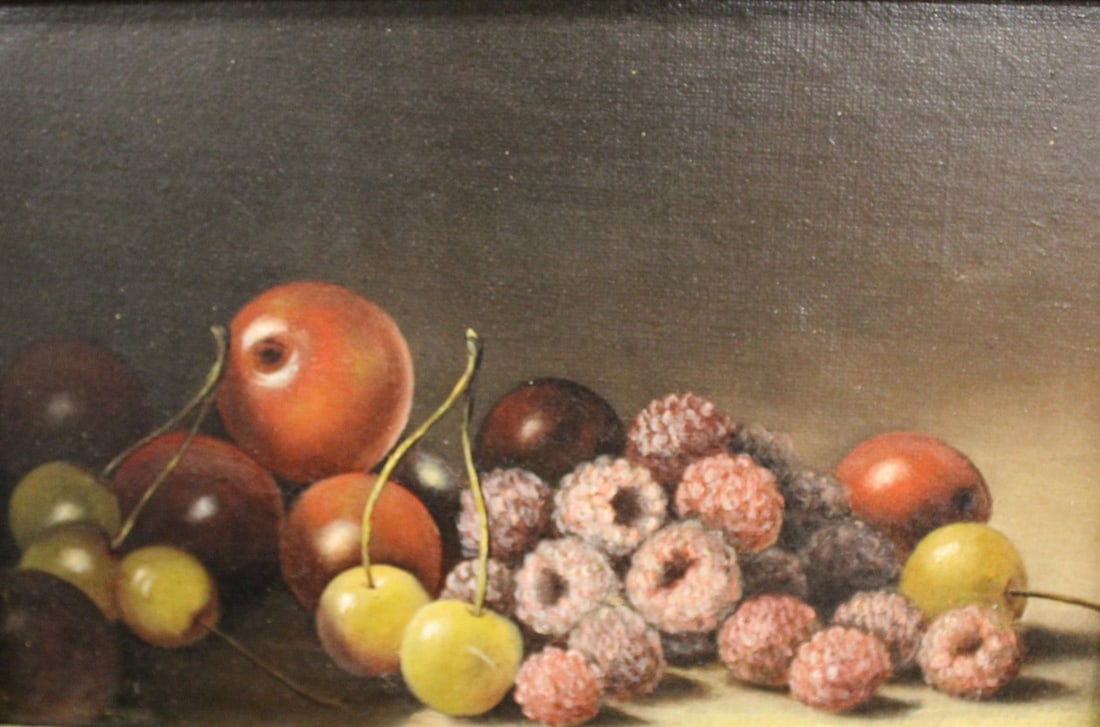 UNSIGNED Oil On Canvas Still Life. (1 of 3)