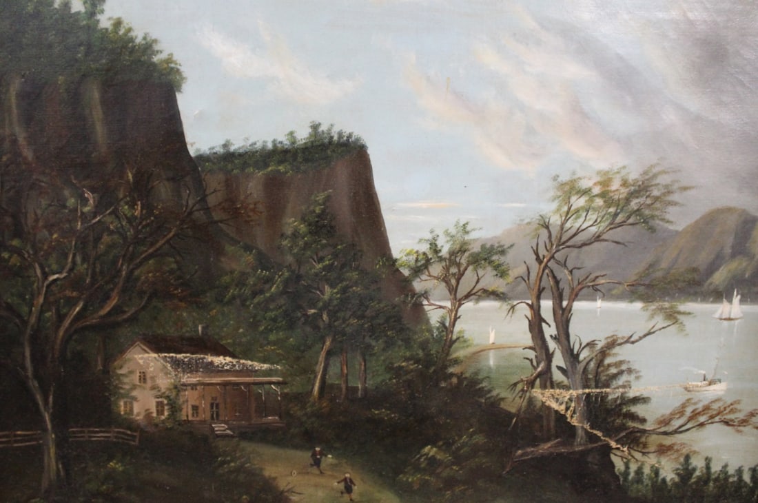 AMERICAN SCHOOL Oil On Canvas Landscape. (1 of 5)