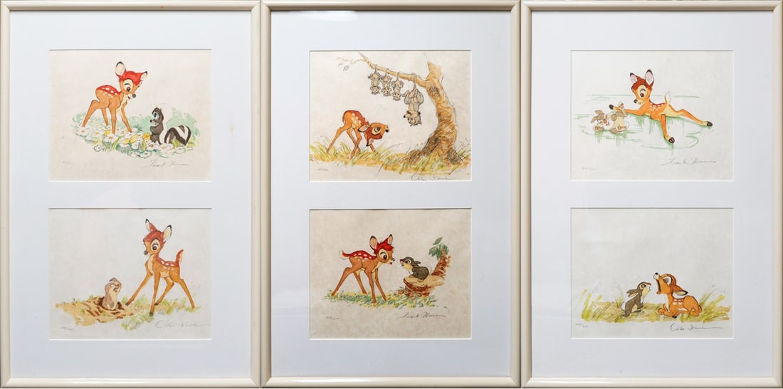 WALT DISNEY 'BAMBI AND FRIENDS' PRINTS [6 WORKS]. (1 of 10)