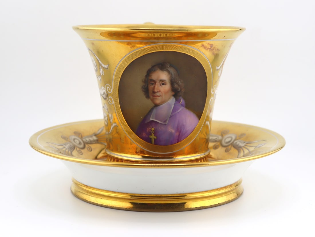 SEVRES Porcelain Portrait Cup and Saucer. (1 of 16)