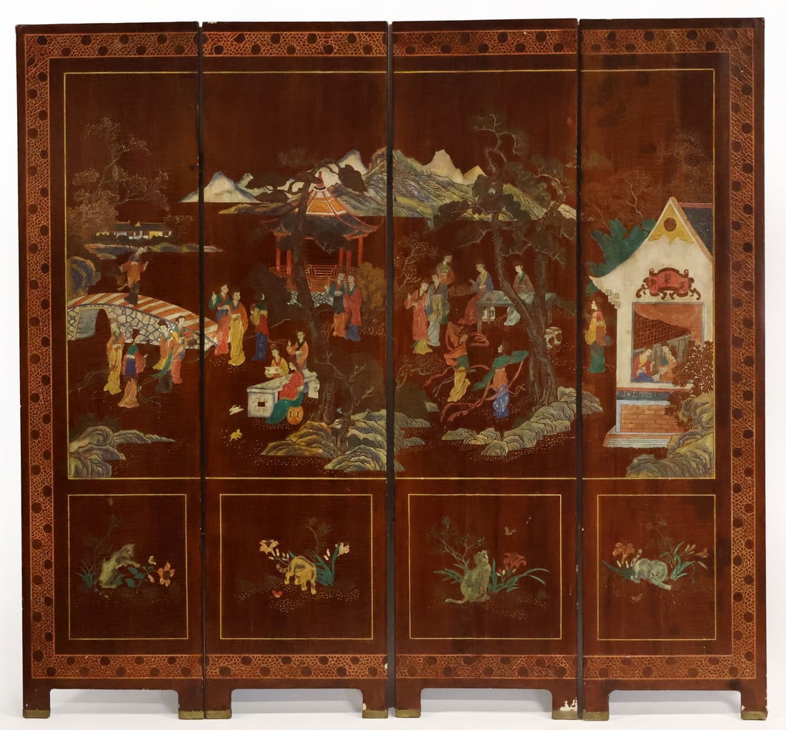 Chinese Four Panel Screen. (1 of 9)