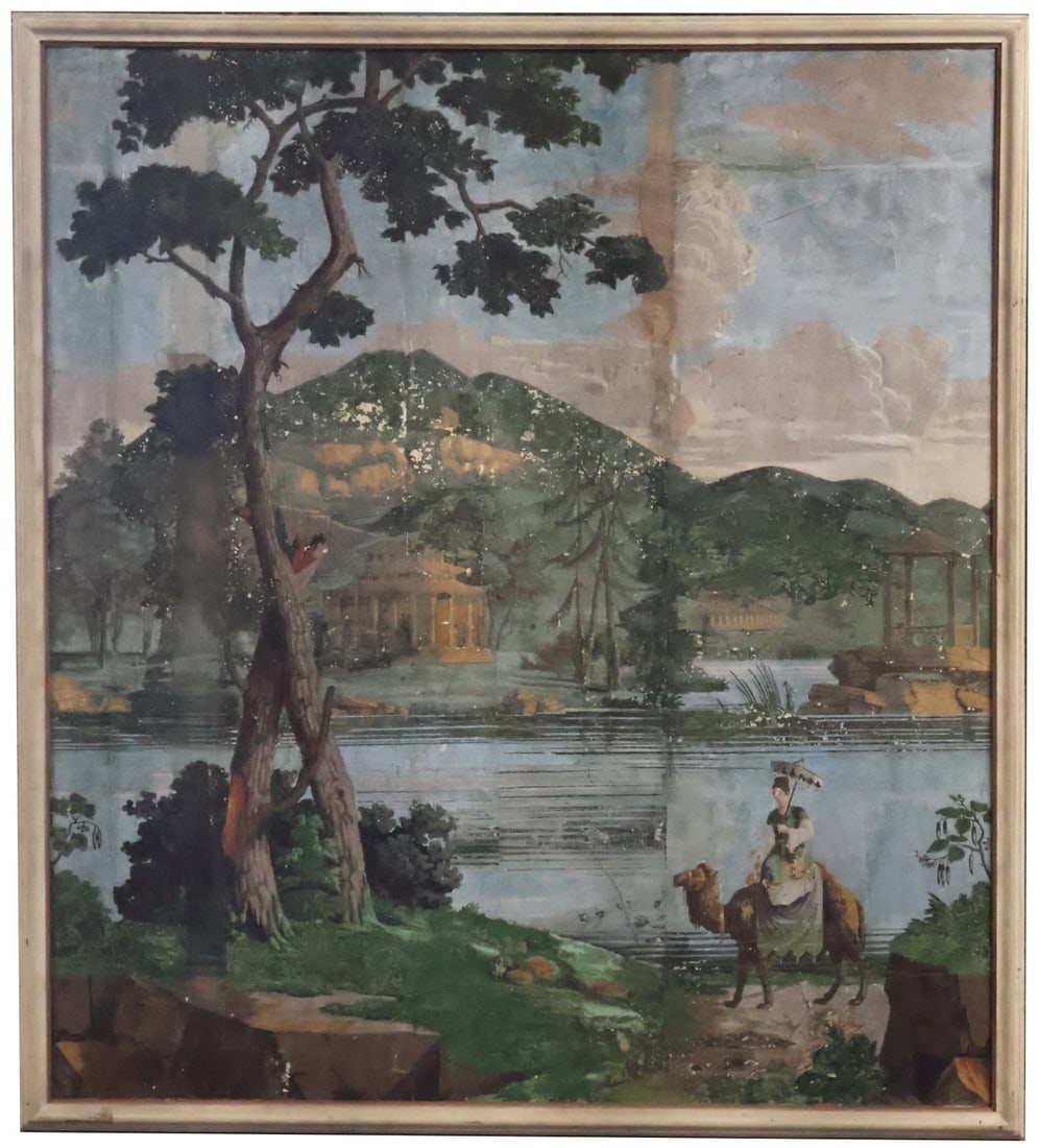 Large Framed Chinoiserie Painted Panels. (1 of 6)