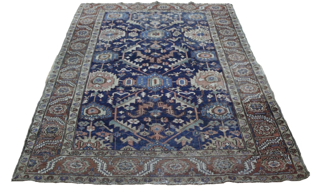 Antique & Finely Hand Knotted Heriz Style Carpet (1 of 7)