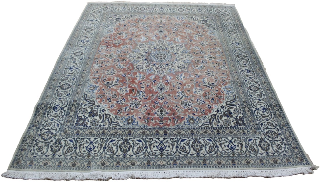 Vintage And Finely Hand Knotted Carpet.: A good size, bright and nice open pattern. From a New Jersey estate. - Dimensions: 8ft 2" x 6ft 5"