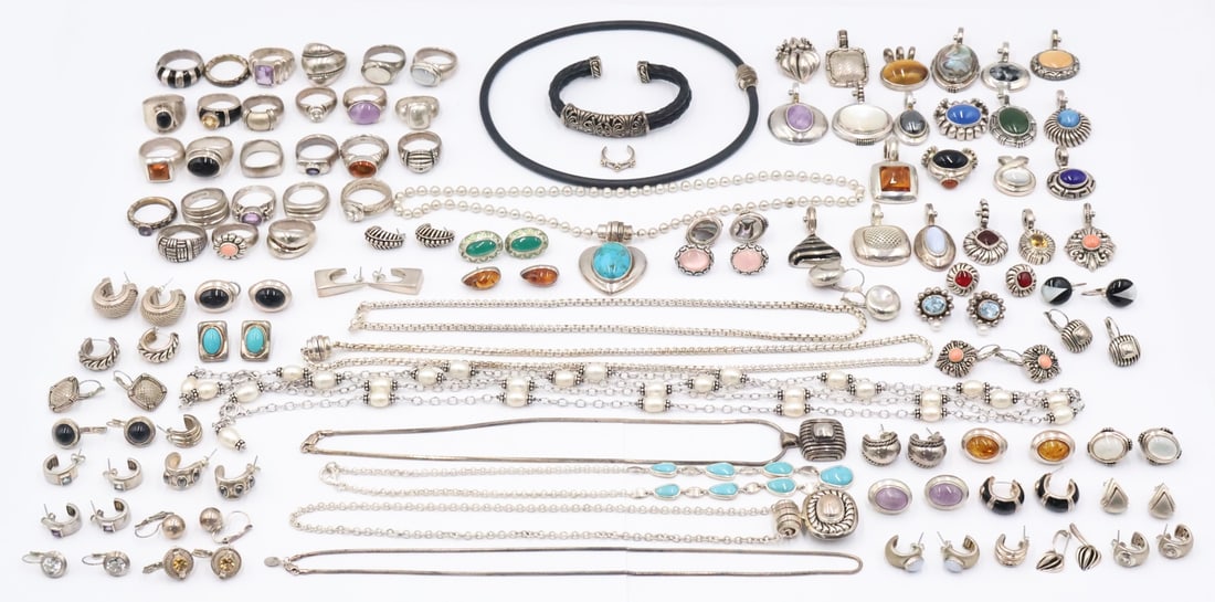 JEWELRY. Sterling Earrings and Pendants. (1 of 8)