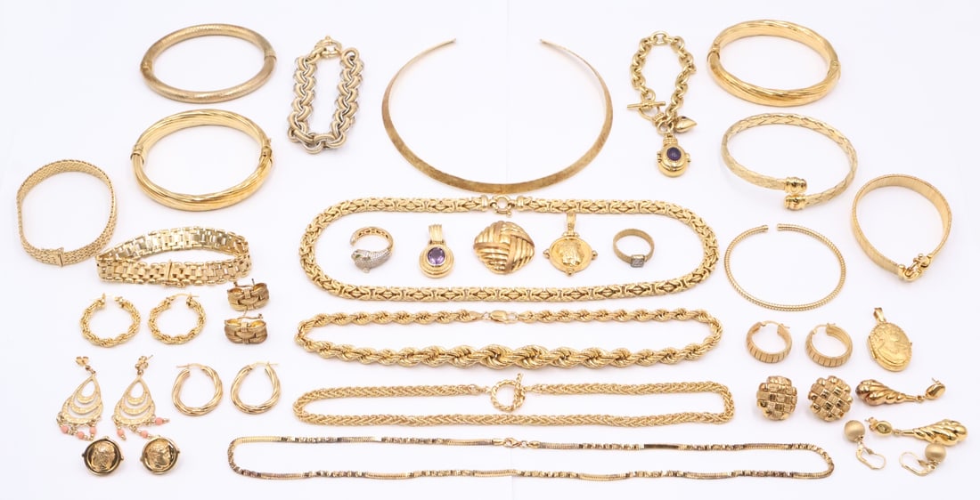 JEWELRY. Collection of Gilt Sterling Jewelry. (1 of 12)