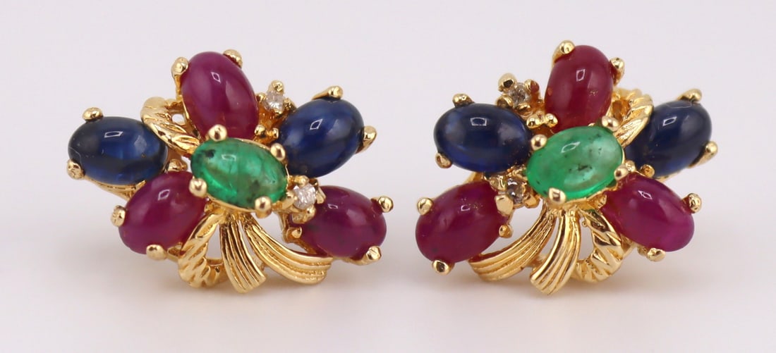 JEWELRY. 14kt Gold, Ruby, Sapphire, Emerald and (1 of 7)