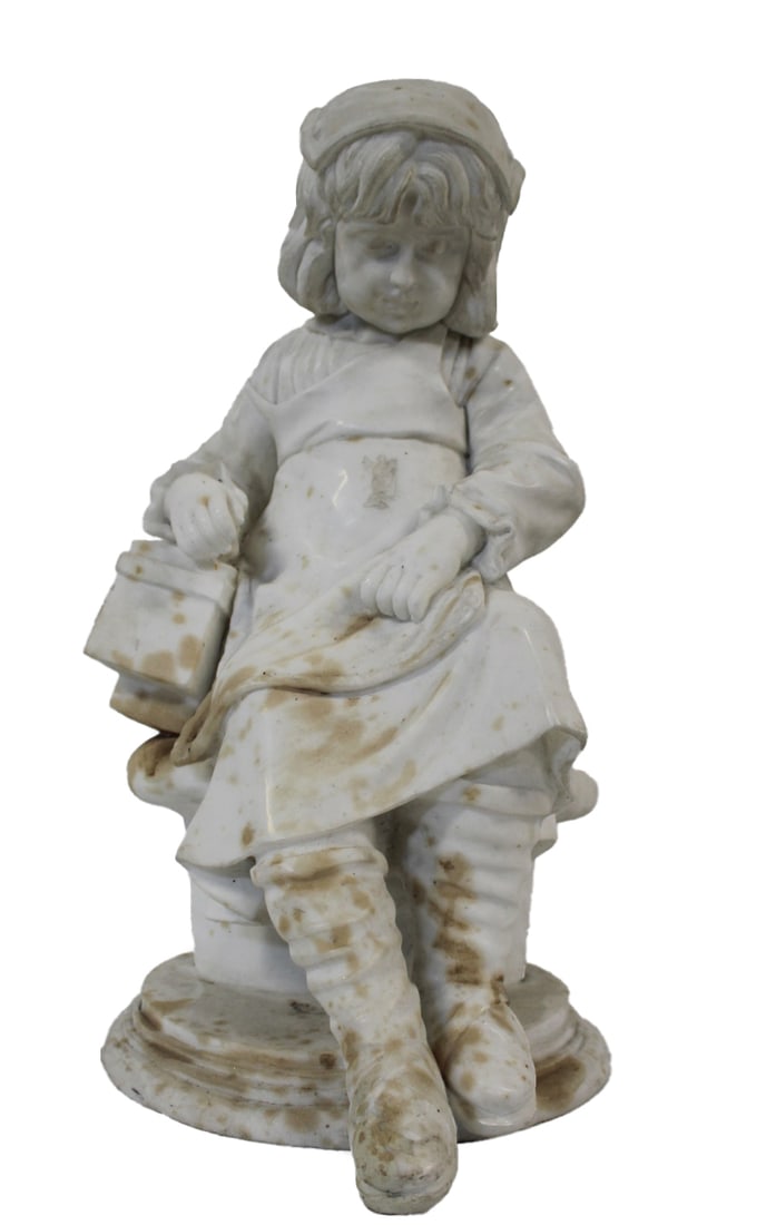 UNSIGNED. Large Marble Sculpture Of A Child (1 of 12)