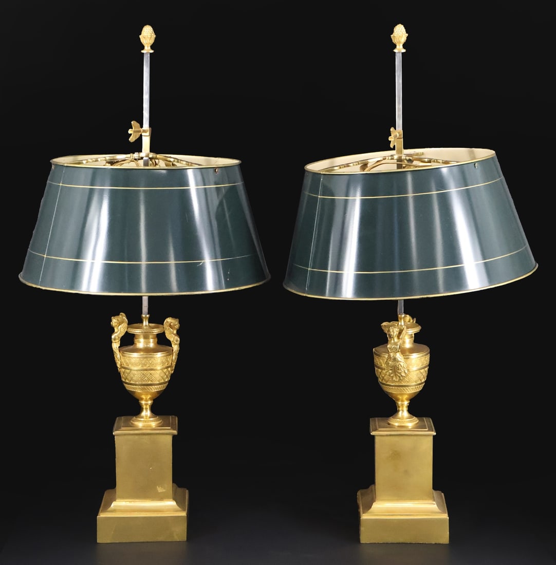 An Antique & Fine Quality Pair Of Bronze Urn Form (1 of 6)