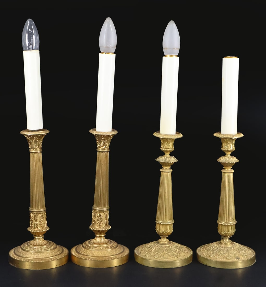 Set Of 4 Gilt Bronze Candlesticks (1 of 4)