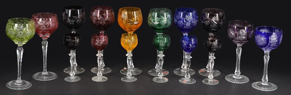 16 Pcs Of Colored Glass Stemware (1 of 9)