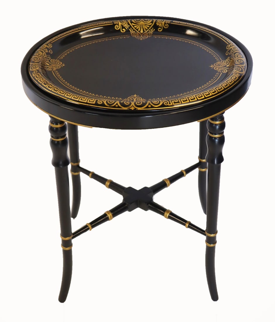 Papier Mache Greek Key Tray Top Table. (1 of 5)