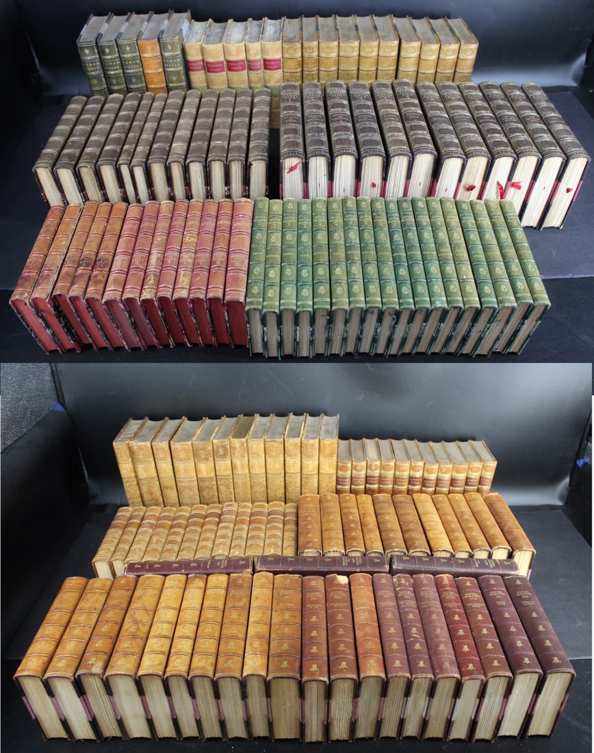 Large Grouping of Books With Leather Bindings (1 of 13)