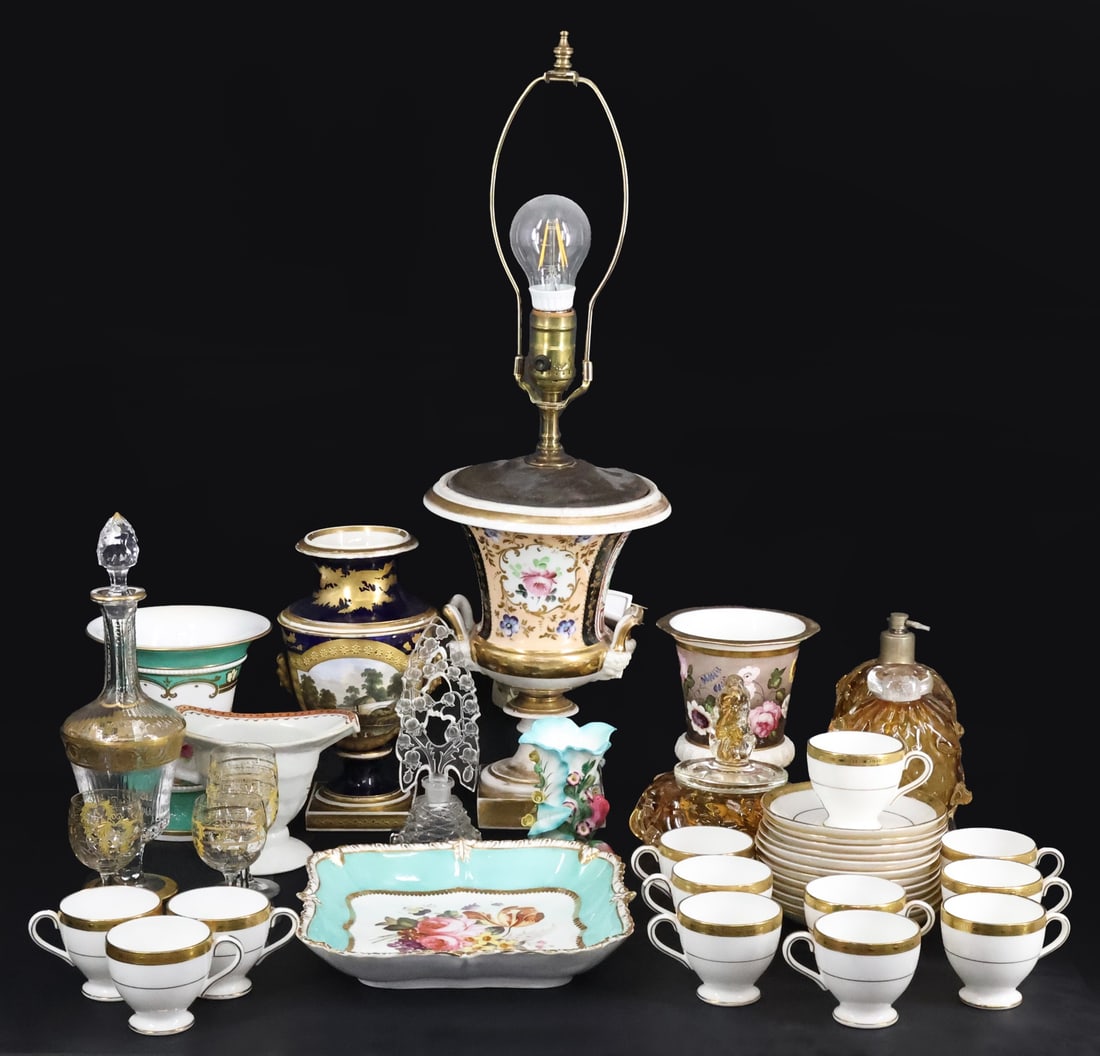 Large Group of Porcelain and Glasswares. (1 of 9)