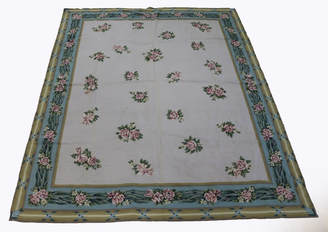 French Aubusson Carpet With Flowers. (1 of 4)