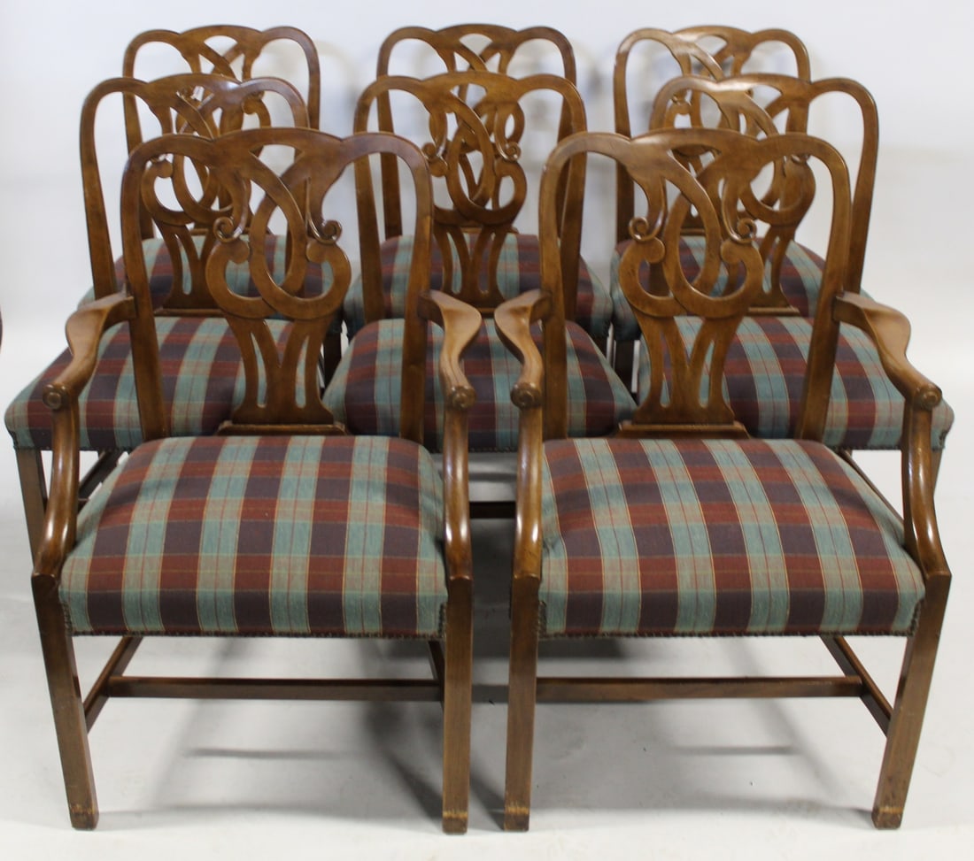 BAKER Signed Set Of 8 Mahogany Chairs. (1 of 7)