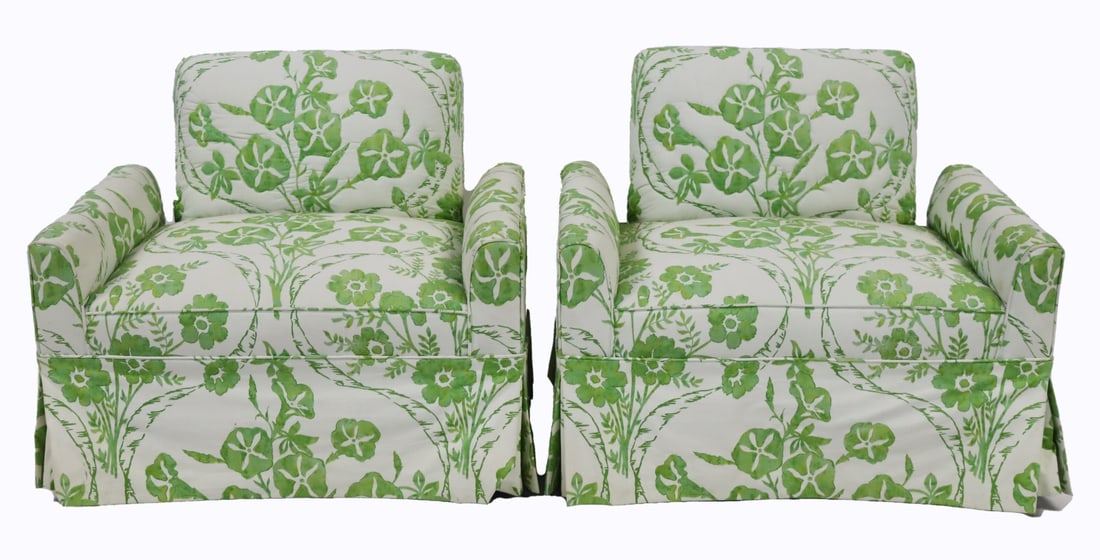 JAMES MONT Midcentury Pair of Upholstered Chairs. (1 of 5)