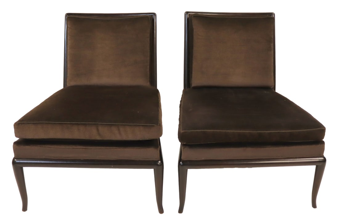 Pair Of Robsjohn-Gibbings Ebonized Chairs. (1 of 4)
