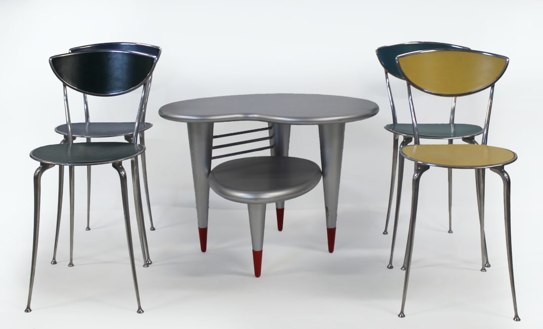 4 Arper Chairs Together With A Table / Desk (1 of 8)