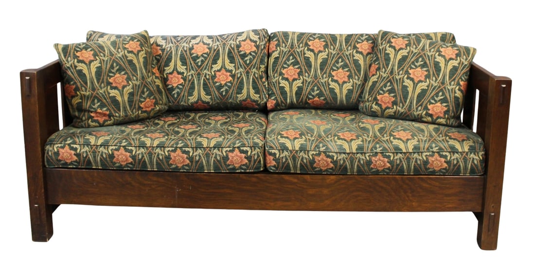 STICKLEY, AUDI Signed Arts and Crafts Oak Settle. (1 of 8)