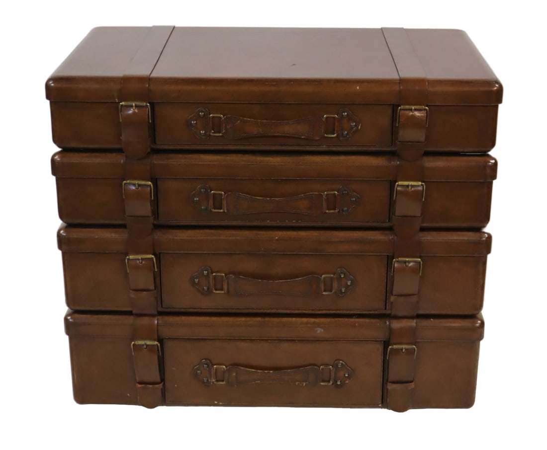 Vintage Leather Chest Of Drawers. (1 of 6)